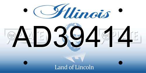AD39414 Illinois License Plate