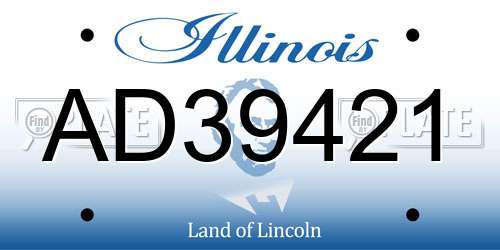 AD39421 Illinois License Plate