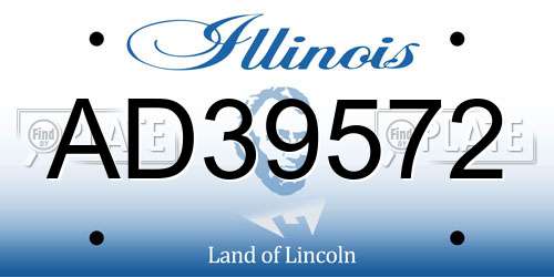 AD39572 Illinois License Plate
