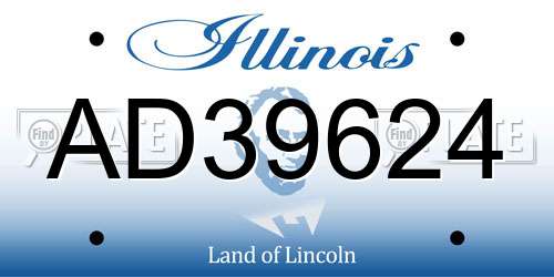 AD39624 Illinois License Plate