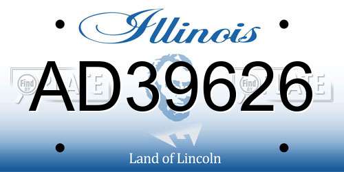 AD39626 Illinois License Plate