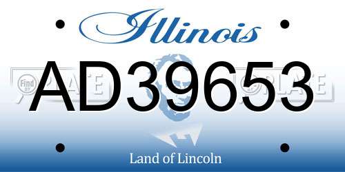 AD39653 Illinois License Plate