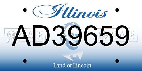 AD39659 Illinois License Plate