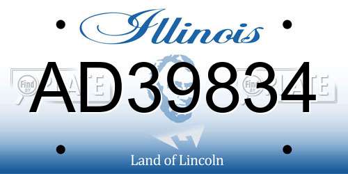 AD39834 Illinois License Plate