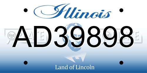 AD39898 Illinois License Plate