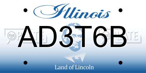 AD3T6B Illinois License Plate