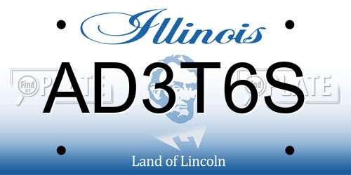 AD3T6S Illinois License Plate