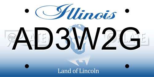 AD3W2G Illinois License Plate