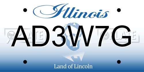 AD3W7G Illinois License Plate