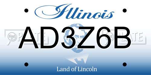 AD3Z6B Illinois License Plate