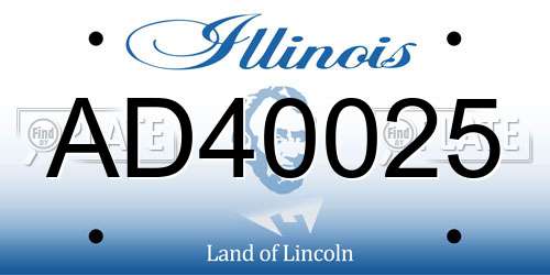 AD40025 Illinois License Plate