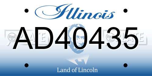 AD40435 Illinois License Plate