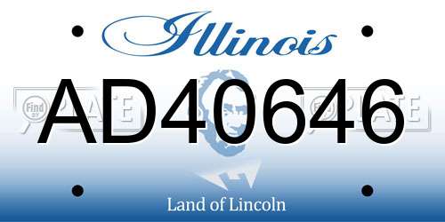 AD40646 Illinois License Plate