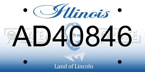 AD40846 Illinois License Plate