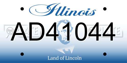 AD41044 Illinois License Plate