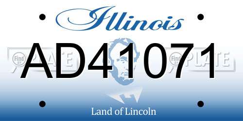 AD41071 Illinois License Plate