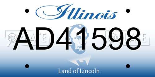 AD41598 Illinois License Plate