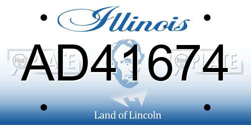 AD41674 Illinois License Plate