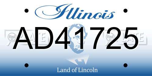 AD41725 Illinois License Plate