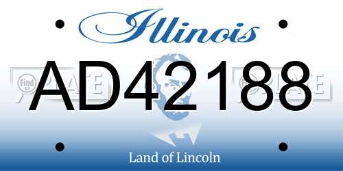 AD42188 Illinois License Plate
