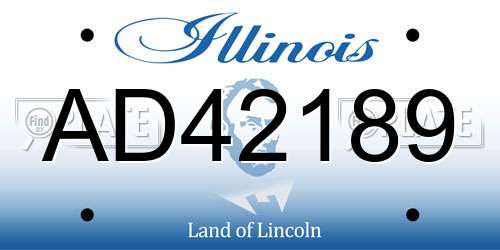 AD42189 Illinois License Plate