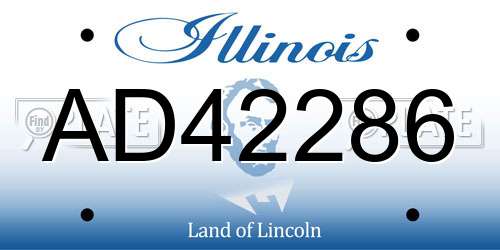 AD42286 Illinois License Plate
