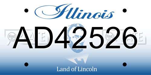 AD42526 Illinois License Plate