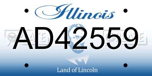 AD42559 Illinois License Plate