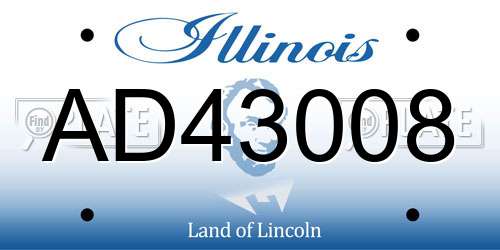 AD43008 Illinois License Plate