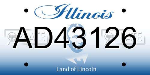 AD43126 Illinois License Plate