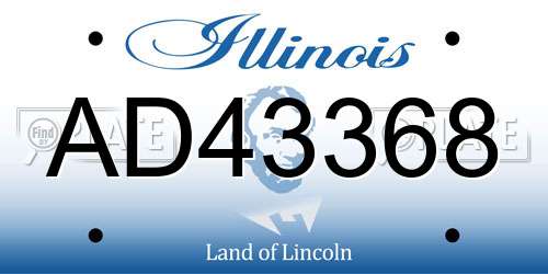 AD43368 Illinois License Plate