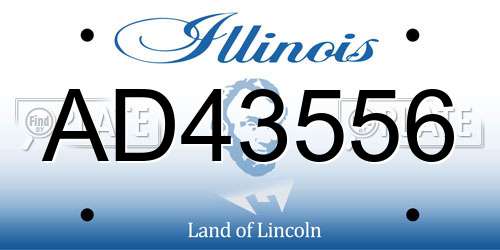 AD43556 Illinois License Plate