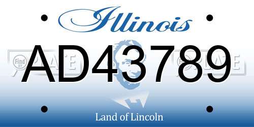 AD43789 Illinois License Plate
