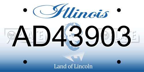 AD43903 Illinois License Plate