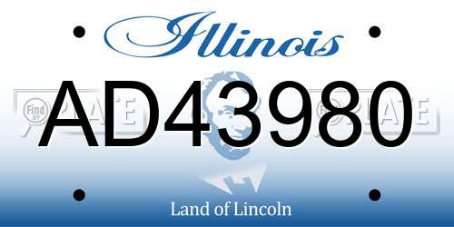 AD43980 Illinois License Plate