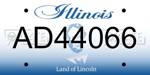 AD44066 Illinois License Plate