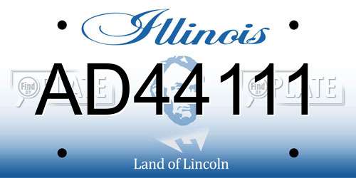 AD44111 Illinois License Plate