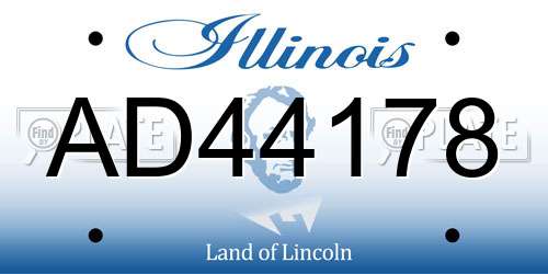 AD44178 Illinois License Plate