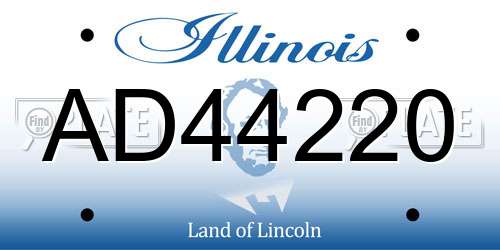 AD44220 Illinois License Plate
