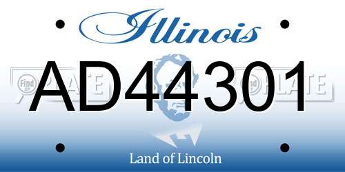 AD44301 Illinois License Plate