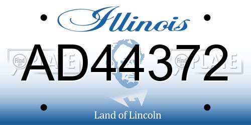 AD44372 Illinois License Plate