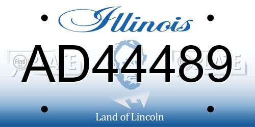 AD44489 Illinois License Plate