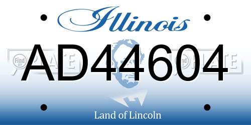 AD44604 Illinois License Plate