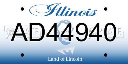AD44940 Illinois License Plate