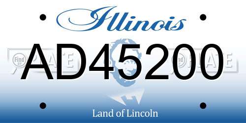 AD45200 Illinois License Plate