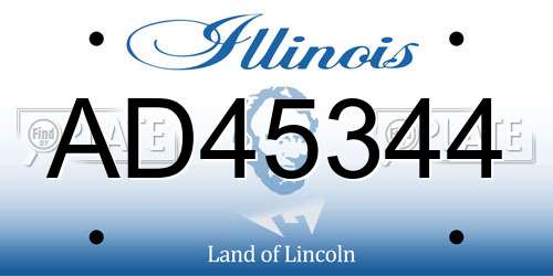 AD45344 Illinois License Plate