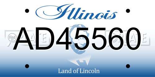 AD45560 Illinois License Plate