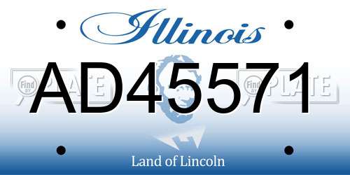 AD45571 Illinois License Plate