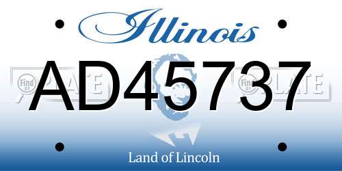 AD45737 Illinois License Plate