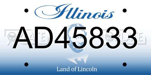 AD45833 Illinois License Plate